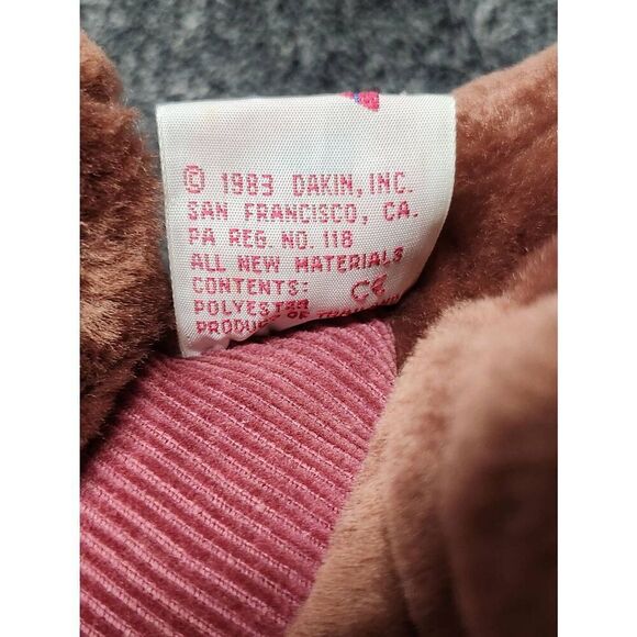 Dakin Dragon Plush 1983 Stuffed Animal 10" Burgundy Pink Red Mauve 80s Kids #A73 - Picture 6 of 7